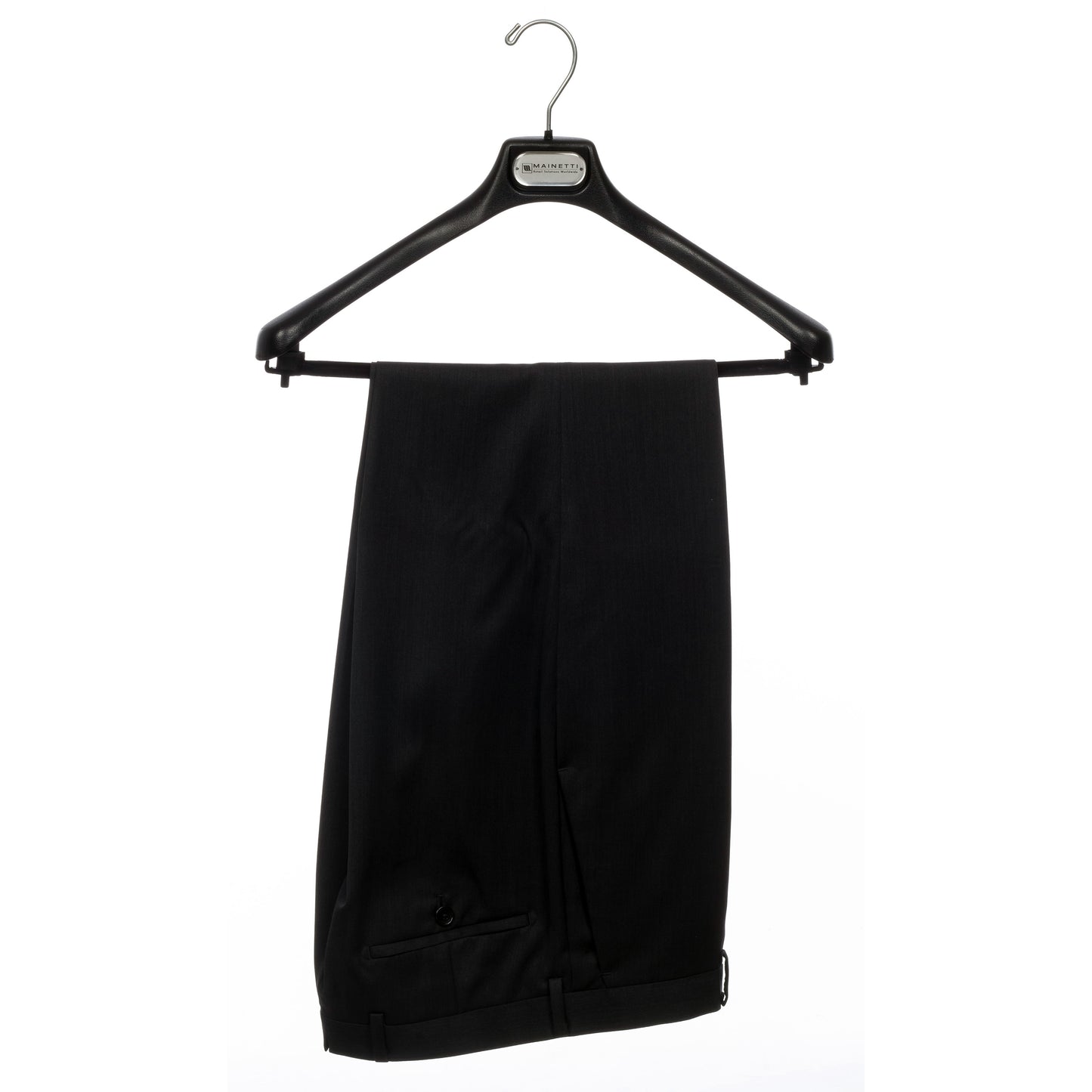 18" Black Plastic Suit Hanger with Flocked Bar(Mainetti AT45)
