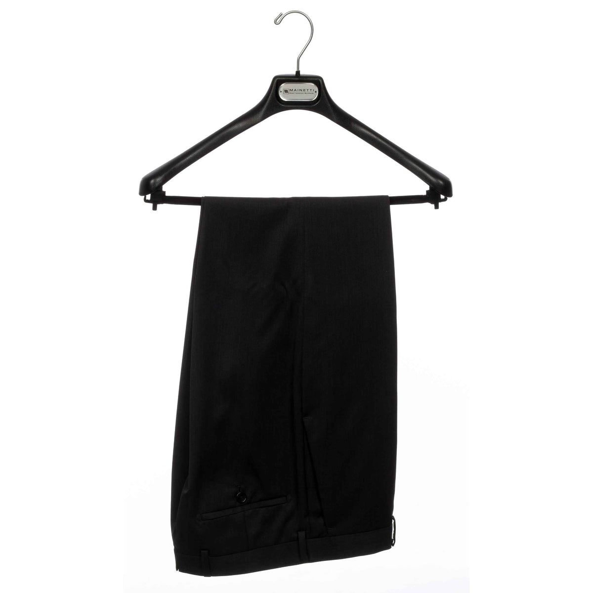 19" Black Plastic Suit Hanger with Flocked Bar(Mainetti AT48)