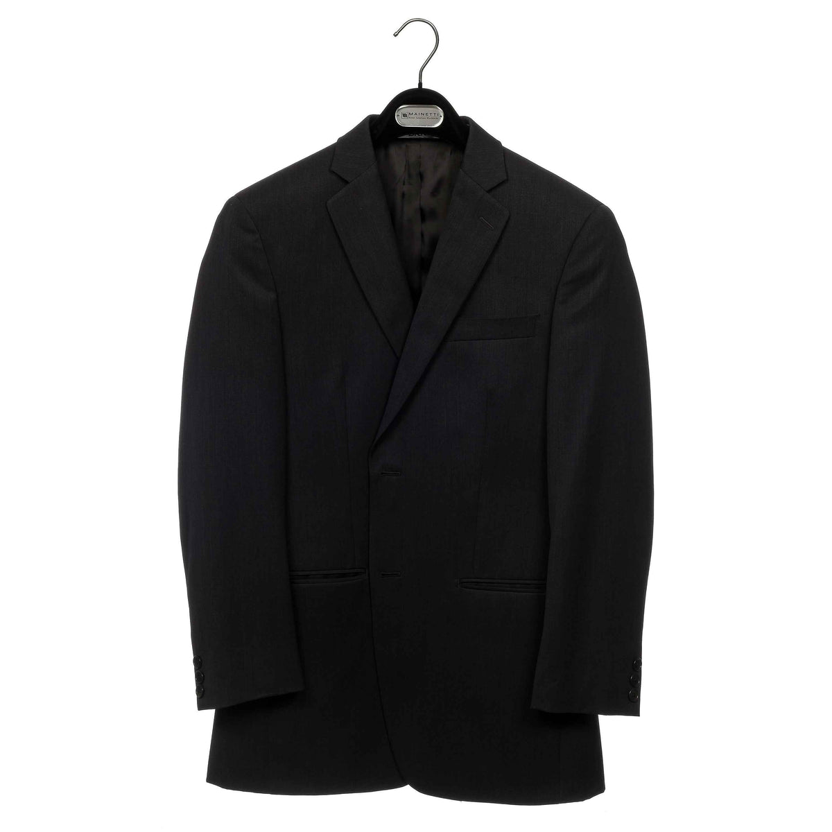 16.5" Plastic Black Flocked Jacket Hanger (Mainetti MLS43)