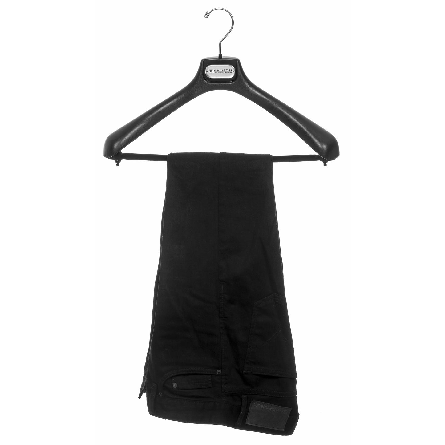 18" Black Plastic Suit Hanger with Flocked Bar (Mainetti SV45)