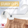 Mainetti 1001, 10" White all Plastic, Pant Skirt Slack Bottom Hangers, with sturdy plastic non-slip clips