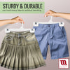 Mainetti 1001, 10" White all Plastic, Pant Skirt Slack Bottom Hangers, with sturdy plastic non-slip clips