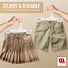 Mainetti 1004, 8" White all Plastic, Pant Skirt Slack Bottom Hangers, with sturdy plastic non-slip clips