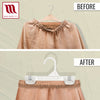Mainetti 1004, 8" White all Plastic, Pant Skirt Slack Bottom Hangers, with sturdy plastic non-slip clips
