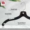 Mainetti 5400, 17" Black Plastic, Shirt Top Dress Hangers, with 360 swivel metal hook and notches for straps