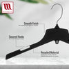 Mainetti 3328, 17" Heavy Duty Black Plastic, Jacket Coat Outerwear Hangers, with standard turnable metal hook