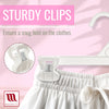 Mainetti 6110, 10" White all Plastic, Pant Skirt Slack Bottom Hangers, with sturdy plastic non-slip clips