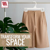 Mainetti 6110, 10" White all Plastic, Pant Skirt Slack Bottom Hangers, with sturdy plastic non-slip clips