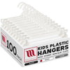 Mainetti 6110, 10" White all Plastic, Pant Skirt Slack Bottom Hangers, with sturdy plastic non-slip clips