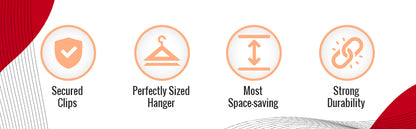 17" Heavy Duty Black Plastic, Jacket Coat Outerwear Hangers, with long turnable metal hook (Mainetti 3329)