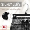 Mainetti 6010, 10" Black Plastic, Pant Skirt Slack Bottom Hangers, with turnable metal hook, sturdy plastic non-slip clips