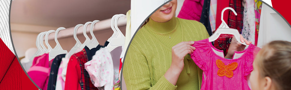 Mainetti 227, 14" White all Plastic, Shirt Top Dress Hangers, with notches for straps