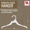 Mainetti 227, 14" White all Plastic, Shirt Top Dress Hangers, with notches for straps