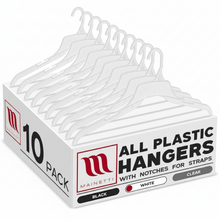 Mainetti 491, 19" Natural all Plastic, Shirt Top Dress Hangers, with notches for straps