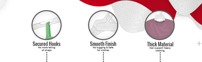 15" White All Plastic Shirt Top Dress Hangers With Notches For Straps (Mainetti 472)