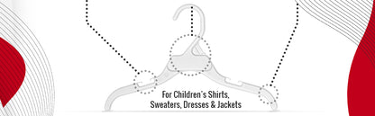 Mainetti 496, 12" White all Plastic, Shirt Top Dress Hangers, with notches for straps