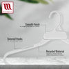 Mainetti 509, 19" White all Plastic, Shirt Top Dress Hangers, with notches for straps