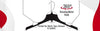 Mainetti 3328, 17" Heavy Duty Black Plastic, Jacket Coat Outerwear Hangers, with standard turnable metal hook