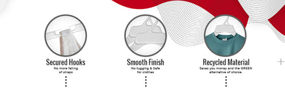 Mainetti 509, 19" White all Plastic, Shirt Top Dress Hangers, with notches for straps