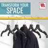 Mainetti 5400, 17" Black Plastic, Shirt Top Dress Hangers, with 360 swivel metal hook and notches for straps