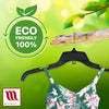 Mainetti 484, 17" NEW Black Plastic, Shirt Top Dress Hangers, with turnable metal hook and notches for straps
