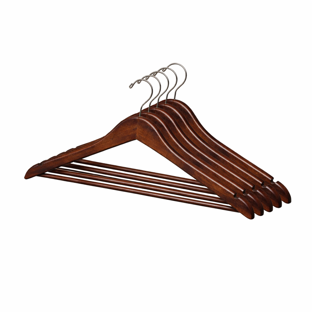 17" Rubber Coated Wooden Suit Hanger