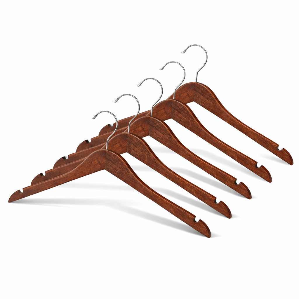 17" Rubber Coated Wooden Top Hanger