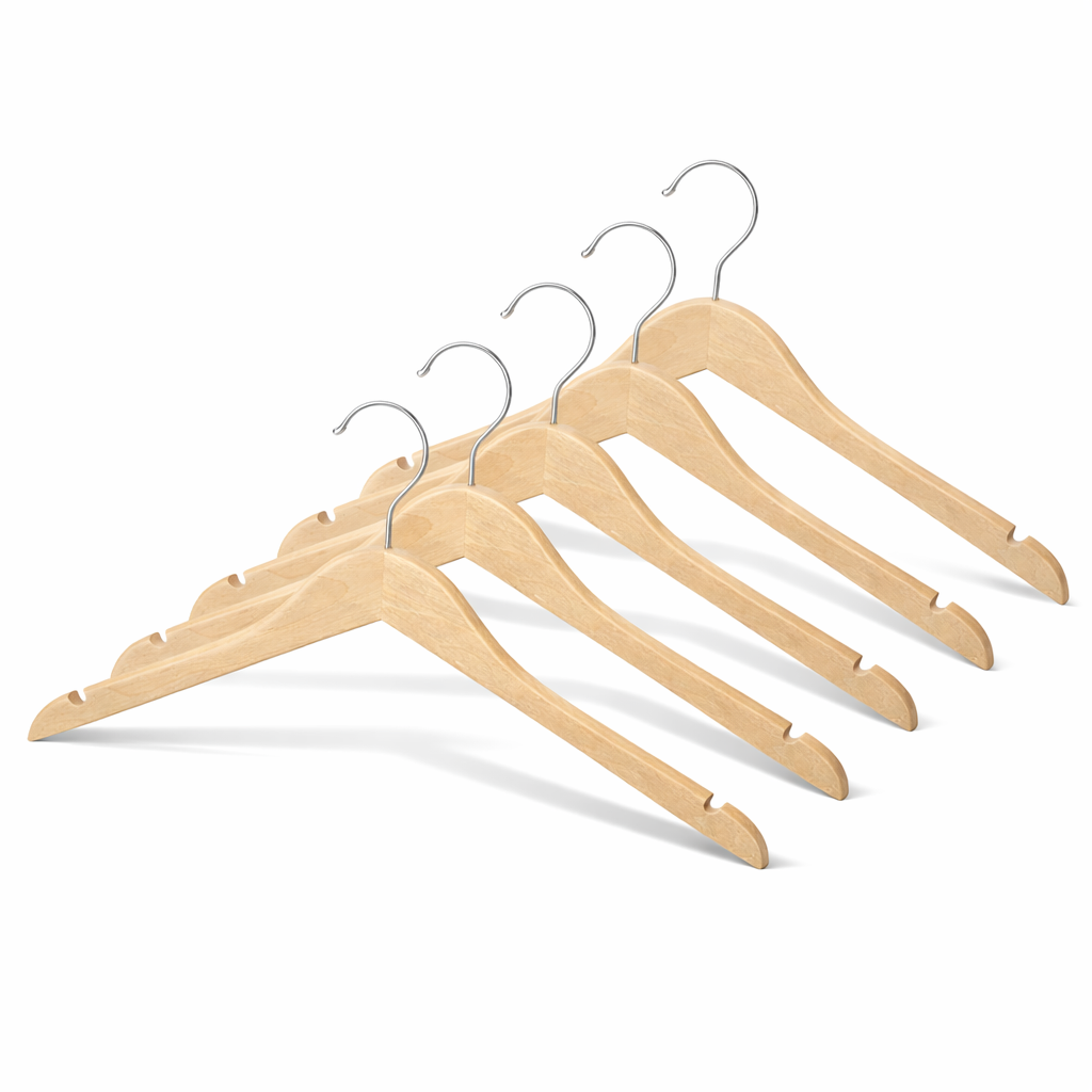 17" Rubber Coated Wooden Top Hanger