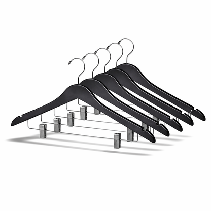 17" Wooden Suit Hanger with Metal Clips