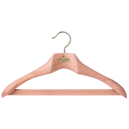 19" Contoured Wooden Coat Hanger (Cedar Wood 84000)