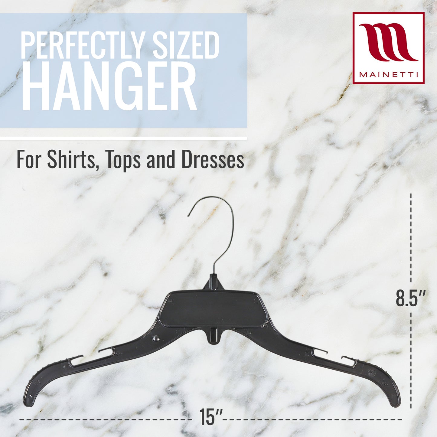 485 - PLASTIC 15” TOP HANGER