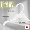 Mainetti 495, 10" White all Plastic, Shirt Top Dress Hangers, with notches for straps
