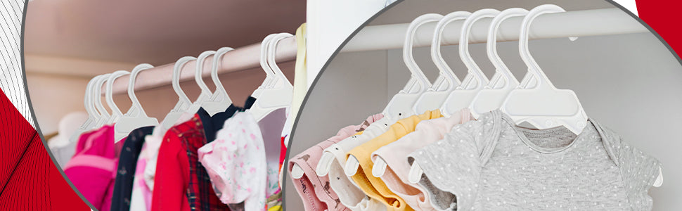 10" White all Plastic, Shirt Top Dress Hangers, with notches for straps (Mainetti 495)