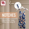 Mainetti 5400, 17" Clear Plastic, Shirt Top Dress Hangers, with 360 swivel metal hook and notches for straps