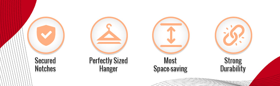 17" Clear Plastic Shirt-Top Dress Hangers, 360° Swivel Metal Hook, Notches For Straps (Mainetti 5400)