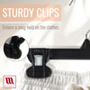 Mainetti 6008, 8" Black Plastic, Pant Skirt Slack Bottom Hangers, with turnable metal hook, sturdy plastic non-slip clips