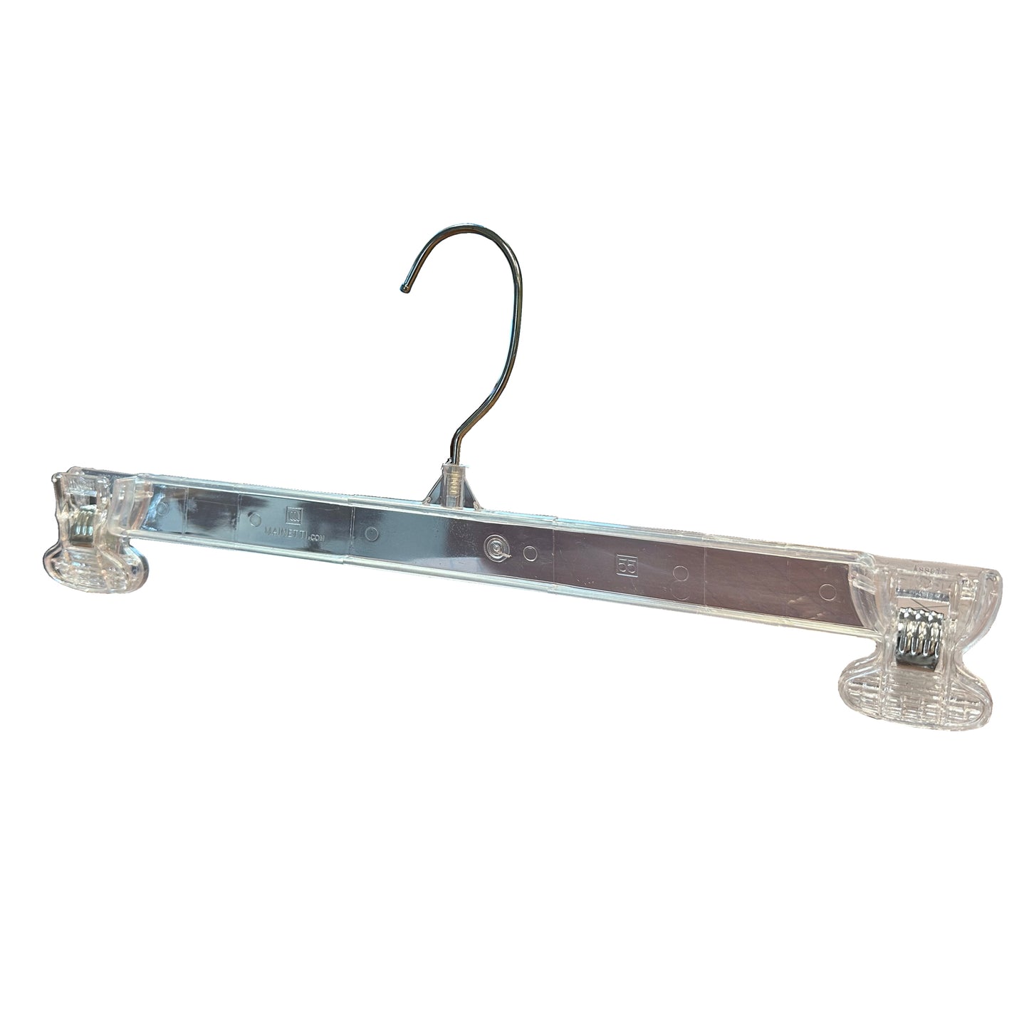 Mainetti 6014, 14" Plastic, Pant Skirt Slack Bottom Hangers, with metal hook, sturdy plastic non-slip clips