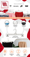 Mainetti 6112, 12" White all Plastic, Pant Skirt Slack Bottom Hangers, with sturdy plastic non-slip clips