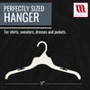 Mainetti 470, 17" White all Plastic, Shirt Top Dress Hangers, with notches for straps