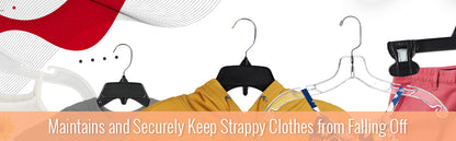 16" White all Plastic, Shirt Top Dress Hangers, with notches for straps (Mainetti 340)