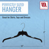 Mainetti 479, 19" Black Plastic, Shirt Top Dress Hangers, with metal hook and notches for straps