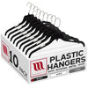 Mainetti 479, 19" Black Plastic, Shirt Top Dress Hangers, with metal hook and notches for straps