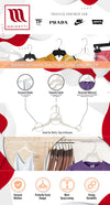 Mainetti 226, 12" White all Plastic, Shirt Top Dress Hangers, with notches for straps