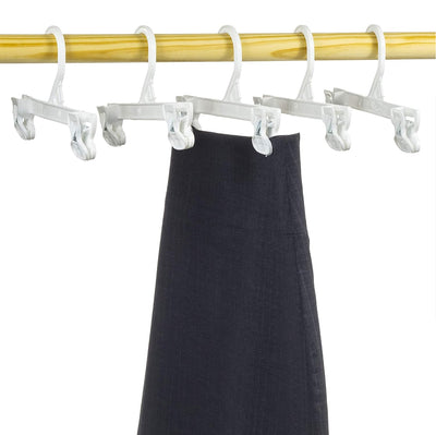 Mainetti 6110, 10" White all Plastic, Pant Skirt Slack Bottom Hangers, with sturdy plastic non-slip clips