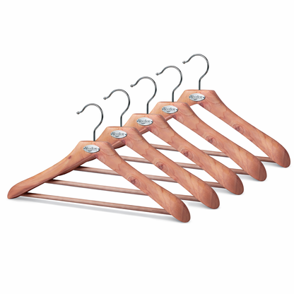19" Classic Wooden Hanger With Non Slip Pant Bar