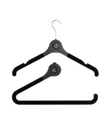 COVE *CREATE YOUR OASIS* 43cm Black rubberized hanger front piece with bar and rubber connector