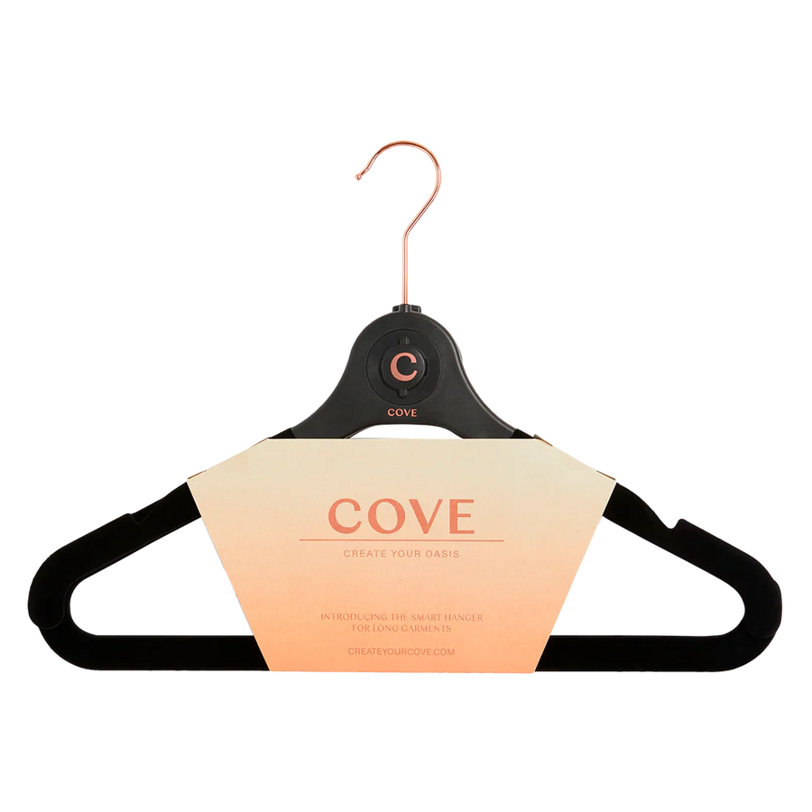 COVE *CREATE YOUR OASIS* 43cm Black rubberized hanger front piece with bar and rubber connector