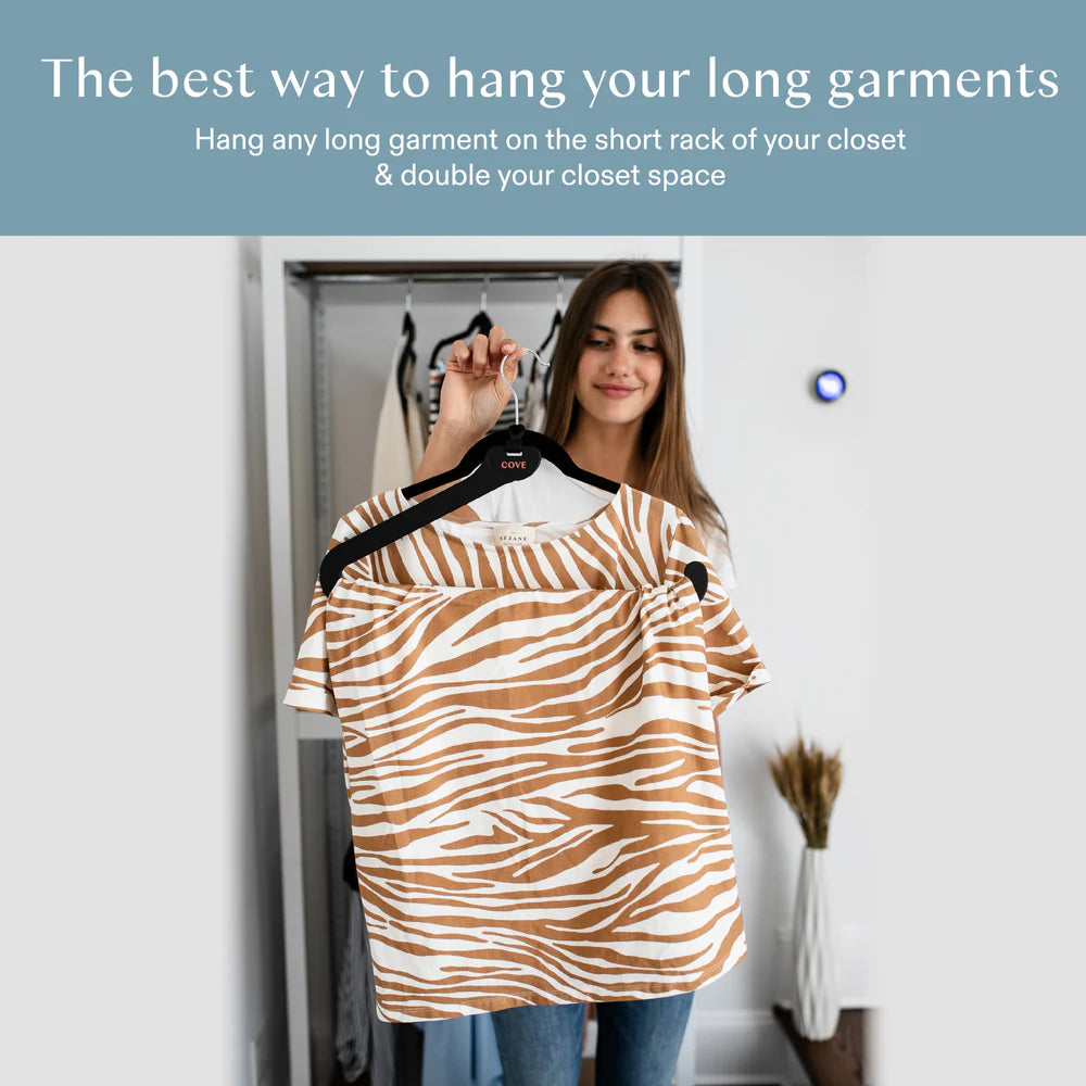 COVE *CREATE YOUR OASIS* 43cm Black rubberized hanger front piece with bar and rubber connector