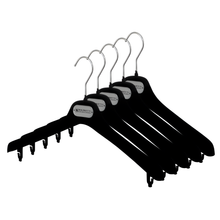 ELL - 16.5" Black Flocked Jacket Hanger