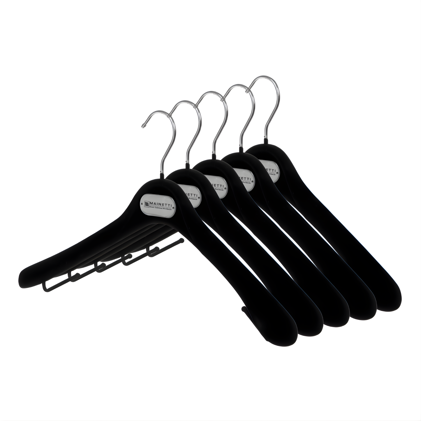 MLS - 16.5" Black Flocked Jacket Hanger